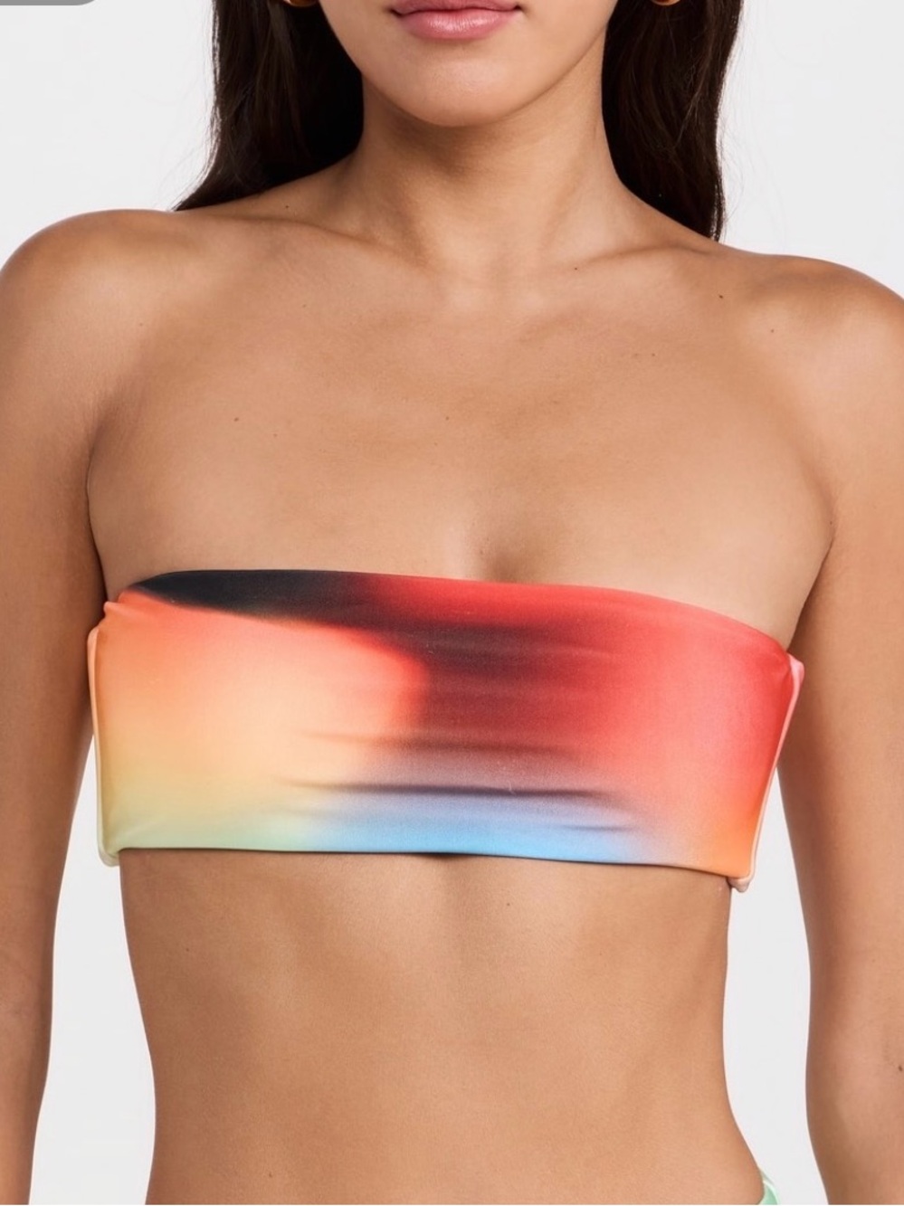 NWT BAOBAB Women's SET Rainbow Bandeau Top & Orange Bikini Bottom Swim Set
